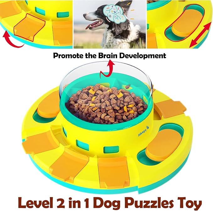 Dog Puzzle Toys for Dog Boredom and Mentally Stimulating, Interactive Slow Food Feeder Dispenser, Professional Level 2 in 1 for Large/Medium/Small Dog