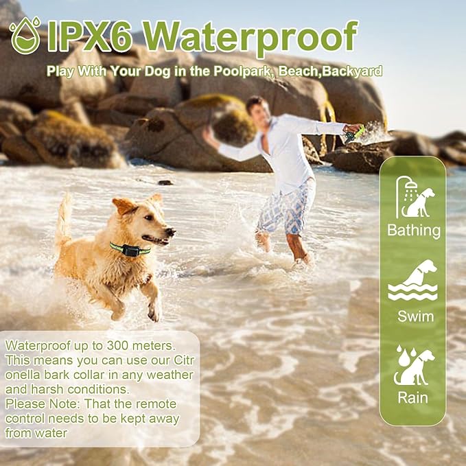 Citronella Training Collar for Dog [2*Collar, No Automatic] Spray Training Dog Bark Collar with Beep/Vibration/Spray 4 Mode & 6 Adjustable Sensitivities, IPX7 Waterproof Safer for L/M/S Dogs
