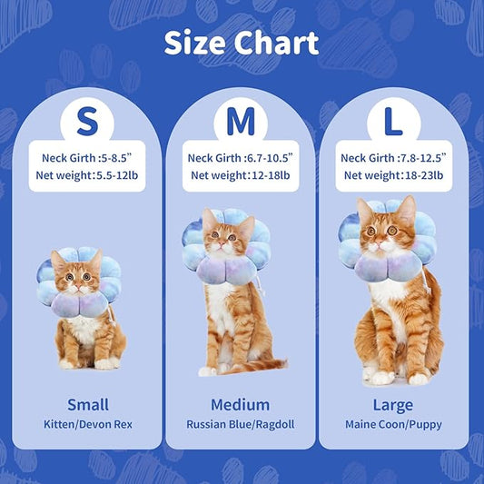 Dog Cat Surgical Recovery Cone Dog Protective Collar, Pet Recovery E-Collar Soft Neck Cone to Stop Licking Wound for Cats & Kittens Small Dog After Surgery