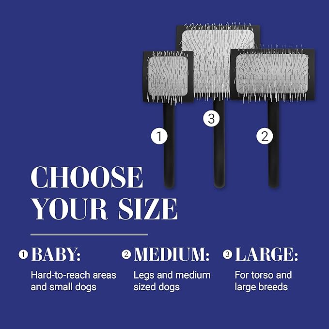 Chris Christensen Big K Dog Slicker Brush for Dogs (Goldendoodles, Labradoodles, Poodles), Groom Like a Professional, Fluff Detangle Style, Saves Time Energy, Black, Medium