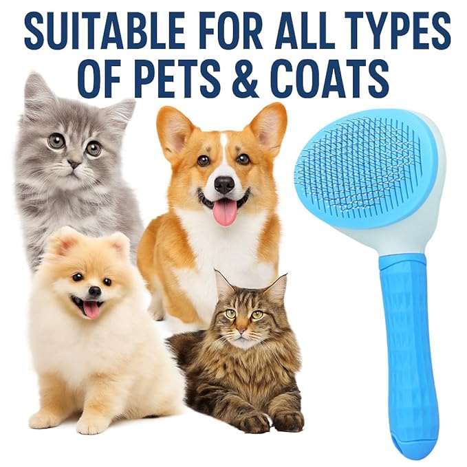 Namylya Cat Brush for Shedding & Grooming – Slicker Brush for Dogs and Cats with Long Hair – Removes Tangles, Mats & Loose Fur