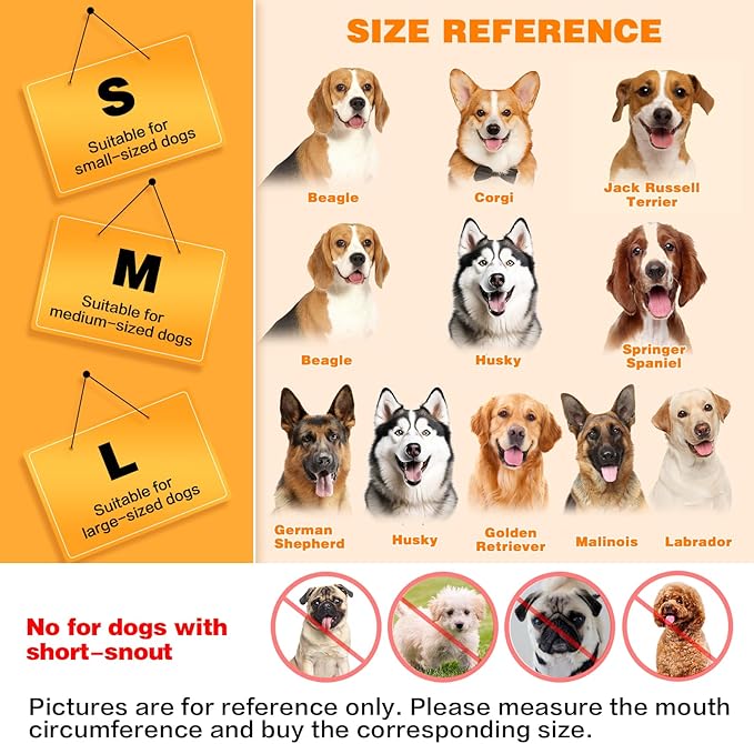 Dog Muzzle, Soft Mesh Muzzle for Large Dog Mouth Guard, Breathable Adjustable Muzzles to Prevent Biting, No Bark Muzzle for Dogs Allow Panting Drinking (Black, L)