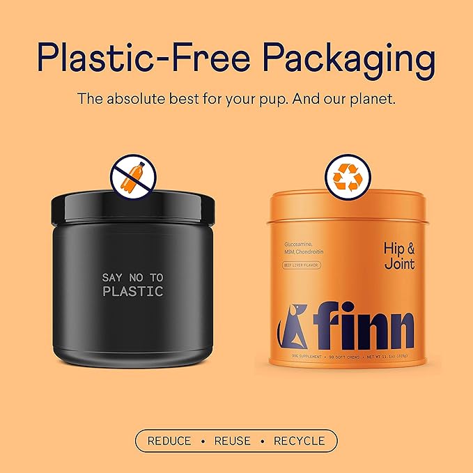 Finn Hip and Joint Supplement for Dogs | Glucosamine, Chondroitin & MSM for Joint and Mobility Support | with Turmeric, BioPerine and B-Vitamins | 90 Soft Chews