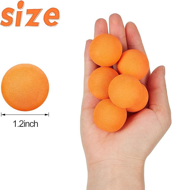 Frienda 24 Pieces Refill Balls Soft Orange Foam Balls Refills Approx 1. 1 Inch in Diameter, Soft Small Light Cat Ball Toys