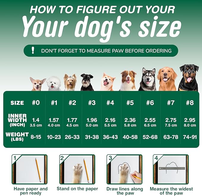 Dog Shoes for Medium Dogs, Large Dog Boots for Winter Snow, Hot Pavement, Dog Booties & Paw Protectors Size 3