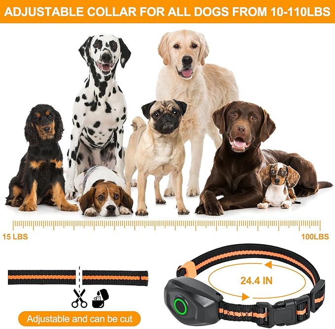 Dog Shock Collar with Remote Control,1300Ft,IP67 Waterproof Dog Training Collar with 3 Training Modes, Beep, Shock, Vibration,Safe Lock for Small, Middle,Large Dogs (Orange O+B)