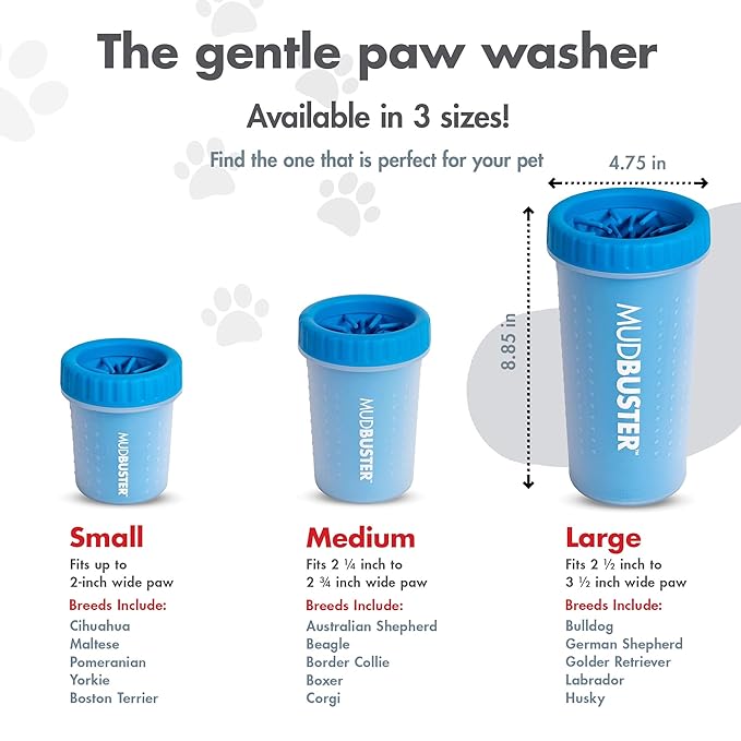 Dexas MudBuster Large Portable Pro Blue Paw Cleaner for Dogs - Premium Quality Pet Supplies and Accessories