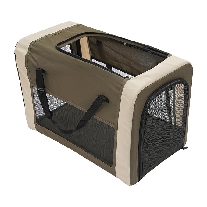 Double Pet Stroller with Detachable Carriers, Large Cat & Dog Stroller with 4 Wheels, Foldable Pet Strollers Small & Medium Dogs Cats 77lbs (Dark Green)