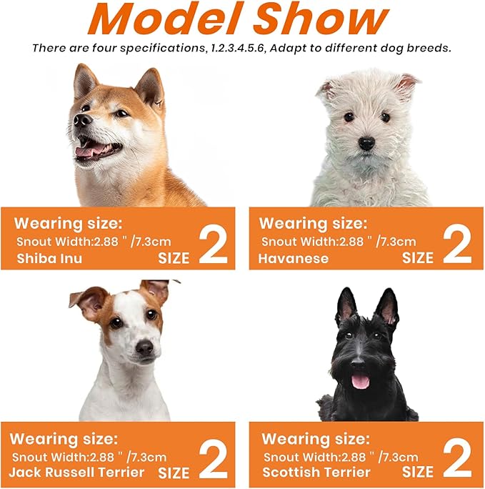 Dog Muzzle – Lightweight Breathable Basket Muzzle, Anti-Biting & Chewing, Adjustable Fit for Small, Medium & Large Dogs(Size 2)