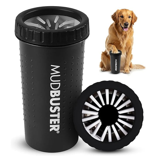 Dexas MudBuster Portable Dog Paw Washer/Paw Cleaner, Large, Matte Black- Special Edition (PW72025-22WP)