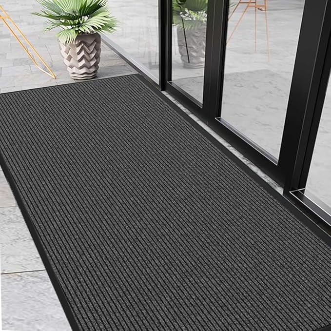 Door Floor Mat Commercial Grade Large Size 3' x 10'Heavy Duty Tough Entry Collection Slip Skid Entrance Mat with Rubber Backing Low Profile and Easy to Clean Indoor Outdoor Rug
