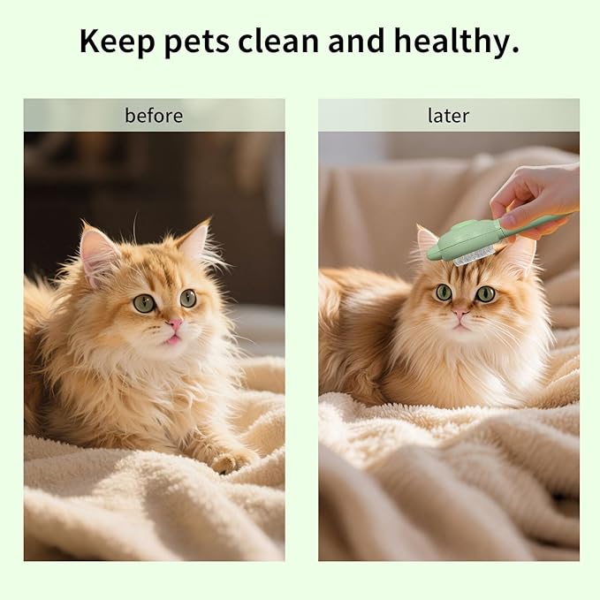 Zoocozy Cat Brush for Shedding, Dog Deshedding Brush, Pet Hair Removal Tool for Puppy Pitten(Green)