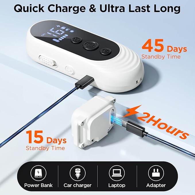 Dog Shock Collar, 3300ft Dog Training Collar with Remote, IPX7 Waterproof Rechargeable Shock Collar Dogs with Beep, Vibration, Safety Shock, Light Mode