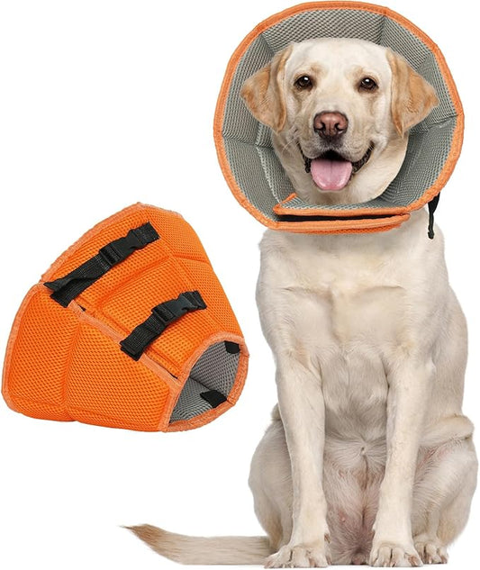 Dog Cone for Large Dogs After Surgery, Soft Dog Cone Collar for Dogs to Stop Licking, Adjustable Comfy E-Collar Alternative Lightweight Post-Surgery Recovery Elizabethan Collar for Pet