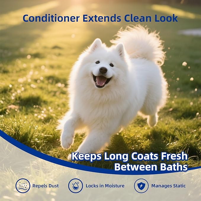 Unipaws Biotin Long-Haired Dog Conditioner – Volumizing, Anti-Shedding, Detangling & Softening for Glossy, Show-Ready Coats with Hibiscus – EWG Green & Medicated, Made in Korea, 16.9 Fl Oz / 500ml