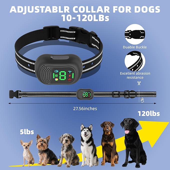 Dog Shock Collar/Medium/Small Dogs | Rechargeable Anti-Barking Training Collar,4900FT Dog Training Collar with Remote， IP67 Waterproof/4 Training Modes Adjustable Sensitivity Beep Vibration