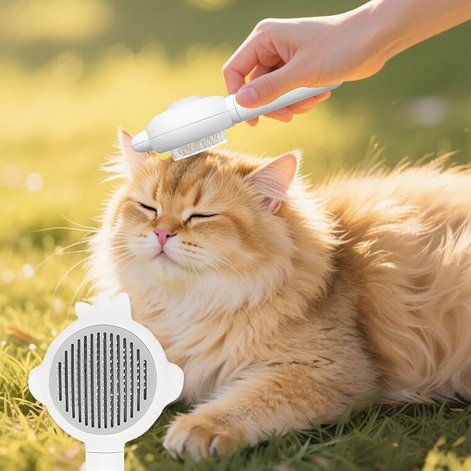 Zoocozy Cat Brush for Shedding, Dog Deshedding Brush, Pet Hair Removal Tool for Puppy Pitten(White)