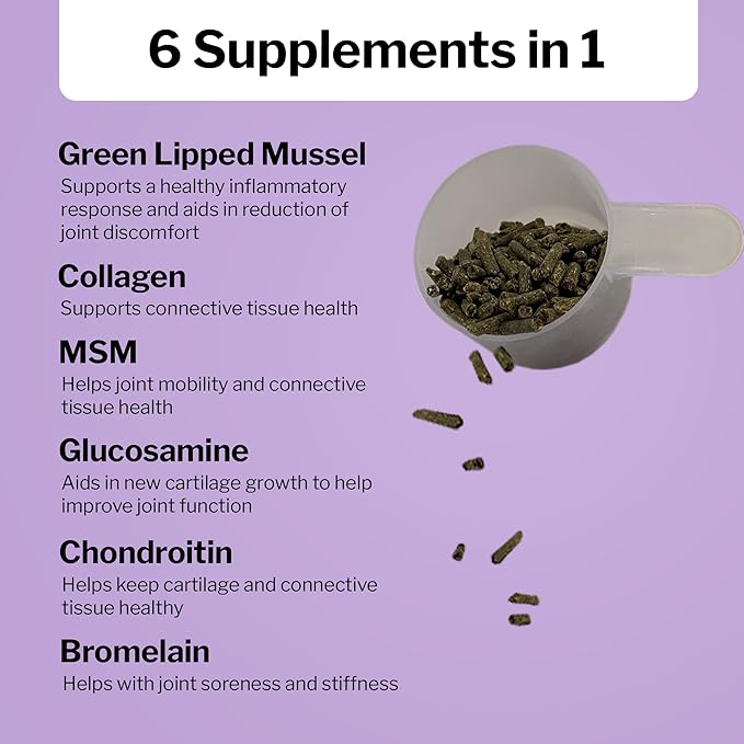 Formula 707 Joint 6in1 Equine Supplement, 20lb Refill Bag – MSM, Glucosamine, Chondroitin, Collagen, Bromelain & Green-Lipped Mussel for Horses