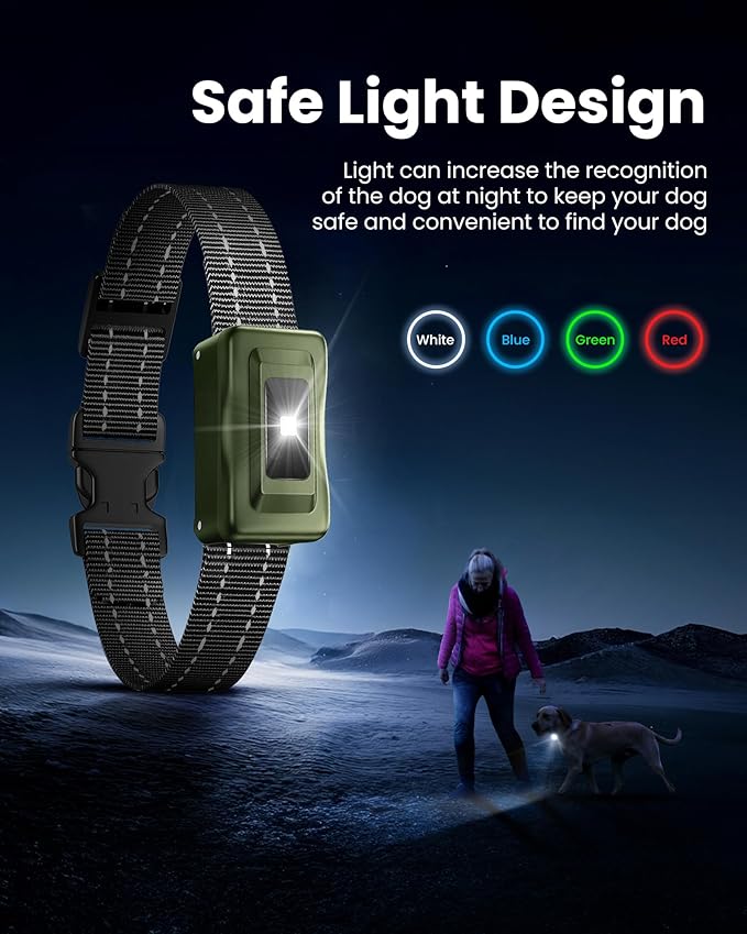 Dog Shock Collar 4265Ft Dog Training Collar with Remote for Large Medium Small Dogs, IP67 Waterproof with 4 Safe Training Modes, Security Lock, Dog Bark E-Collar for All Breeds(Green 1 Pack)