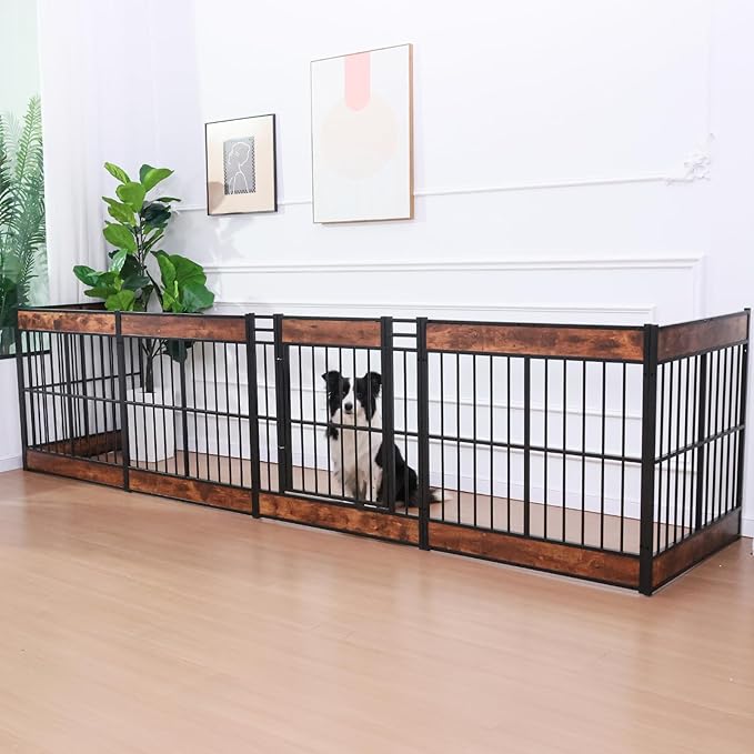 Dog Playpen, 35.4" Height Dog Pen Indoor, Heavy Duty, Safe and Sturdy, Furniture Style Puppy Pen