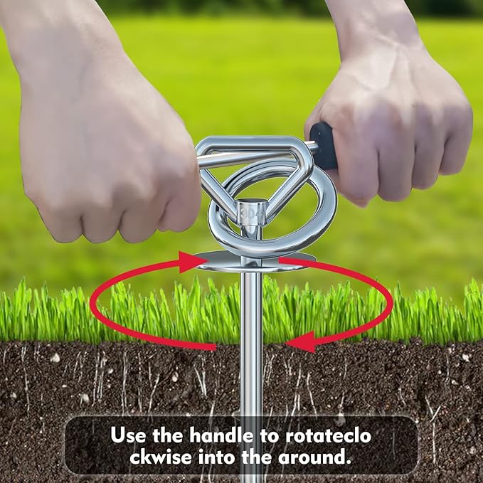 Dog Tie Out Cable and Stake,360° Swivel Dog Run Anchor -with 45FT Heavy Duty Cable,Runner for Yard- for up to 150 lbs- for Yard Outdoor Camping