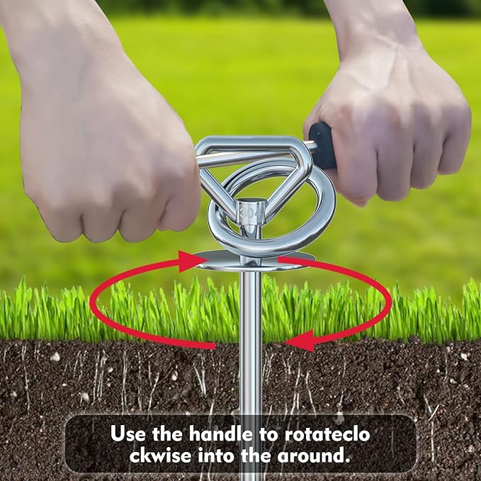 Dog Tie Out Cable and Stake,with 30FT Heavy Duty Cable,360° Swivel Run Anchor -Dog Runner for Yard- for Large Dogs up to 150 lbs-Dog Stakes for Outside Yard Outdoor Camping