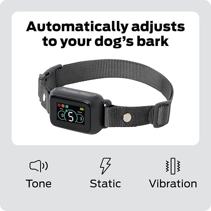 Dog Bark Collar- Waterproof - Rechargeable Digital Bark Collar Anti Barking Collar with 5 Adjustable Sensitivity Levels Dogs