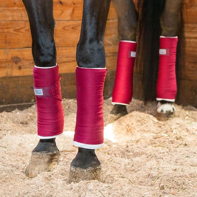Dura-Tech Standing Wraps for Horses | Color Green | Optimal Comfort & Support | Ideal for Post-Exercise & Trailering | Right Tension Application | Secure Closure