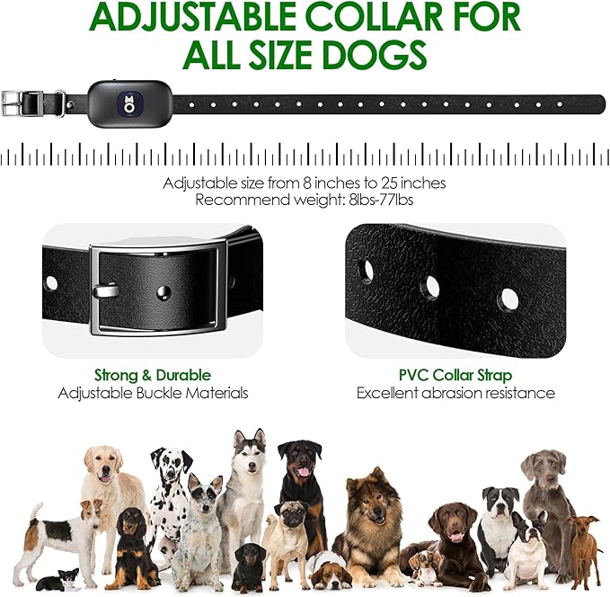 2 in 1 Wireless Dog Fence & Remote Training Collar, Pet Containment System with Adjustable Radius Range 16ft to 393ft, Waterproof & Rechargeable Training Collar Receivers for All Dogs (Black)