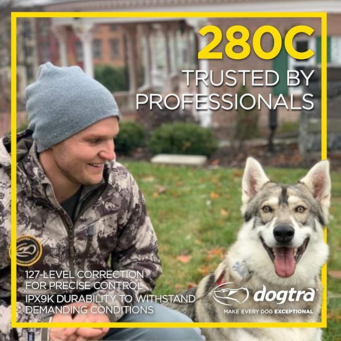 Dogtra 280C Waterproof 127-Level Precise Control LCD Screen 1/2-Mile Remote Training Dog E-Collar