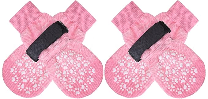 EXPAWLORER Anti Slip Dog Socks to Prevent Licking Paws, Doggie Shoes for Hot Pavement, Pet Booties for Small Medium Large Senior Dogs, Traction Control Dog Boots & Paw Protectors for Hardwood Floors