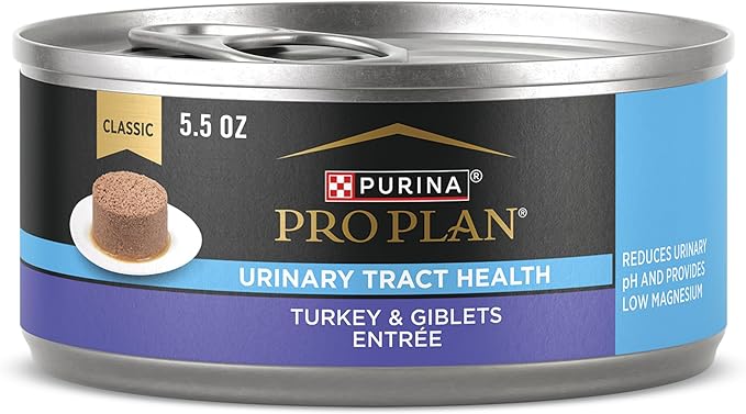 Purina Pro Plan Urinary Tract Health Turkey and Giblets Entree Classic Wet Cat Food Pate - (Pack of 24) 5.5 oz. Cans