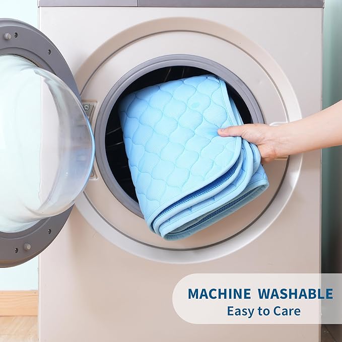 Dog Cooling Mat, No Need to Freeze Or Refrigerate This Cool Pet Pad Cat Mats- Keep Your Pet Cool, Machine Washable. (59" x 39" (XXL), Blue)