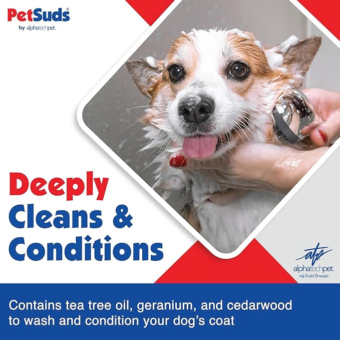 PetSuds Probiotic Dog Shampoo and Conditioner - Helps with Hotspots, and Dry, Oily Skin - Hypoallergenic and Sulfate Free Pet Shampoo - Lavender, 16 Oz. by Alpha Tech Pet