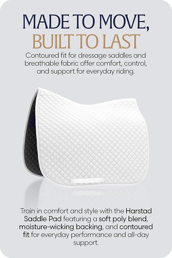 Equinavia Harstad Dressage Saddle Pad | Classic & Durable | Moisture-Wicking Tricot Backing