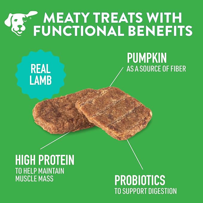 DOGSWELL Gut Health Mini Jerky Functional Dog Treats, Lamb 4 oz. Bag