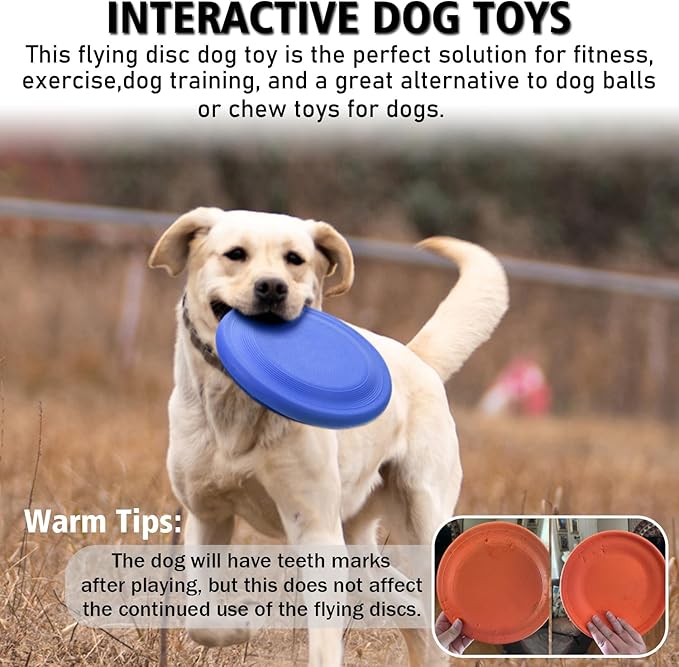Dog Flying Disc (2 Pack) - Durable Rubber Flying Disc Dog Toy - 9.25" Indestructible Rubber Dog Flying Disc - Puncture Resistant & Bite Resistant Extremely - for Medium Large Dogs