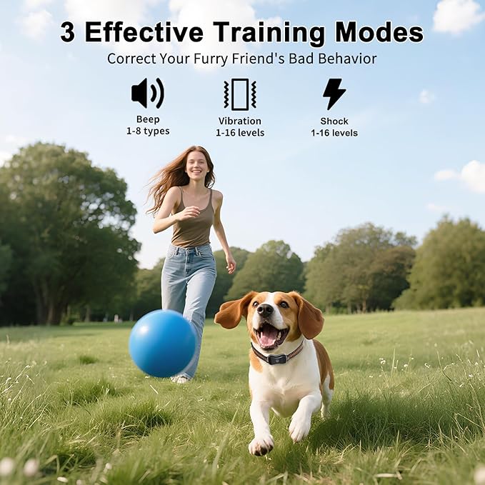 Dog Shock Collar with Remote Control - 4200 FT Remote Control Range, Color Screen Dog Training Collar with 3 Training Modes, Rechargeable Waterproof E-Collar for Dogs Training 15-125LBS