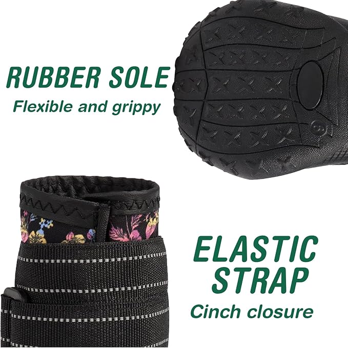 Dog Shoes for Medium Dogs, Large Dog Boots for Winter Snow, Hot Pavement, Dog Booties & Paw Protectors Size 3