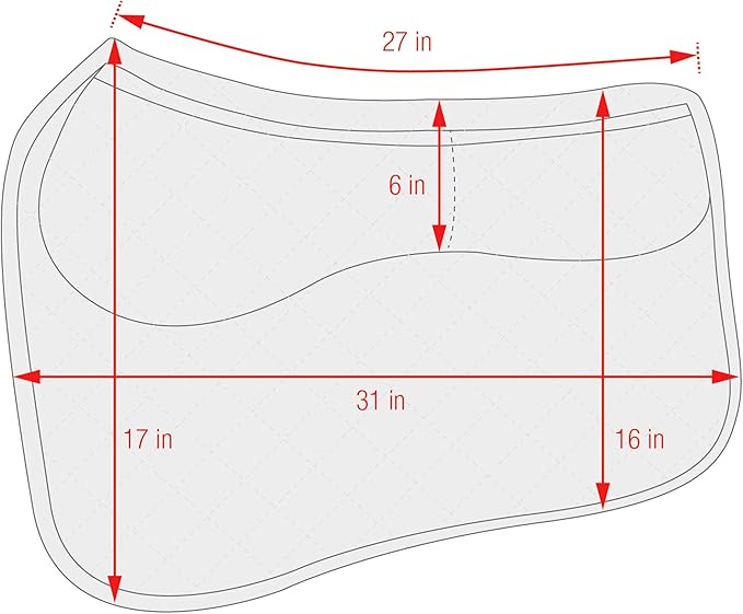 ECP Equine Comfort Products Thermoregulating Western Saddle Pad, Machine Washable Contoured Fit, Water Absorbing, Therapeutic, Shock Absorbing with Adjustable Memory Foam Shims