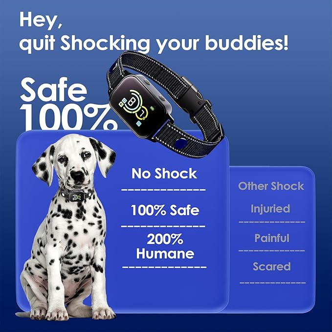 Dog Bark Collar,Bark Collar for Small Dogs,Humane Barking Collar,AUTO Barking Collar,Adjustable Beep Vibration Modes and 7 Sensitivity(Black)