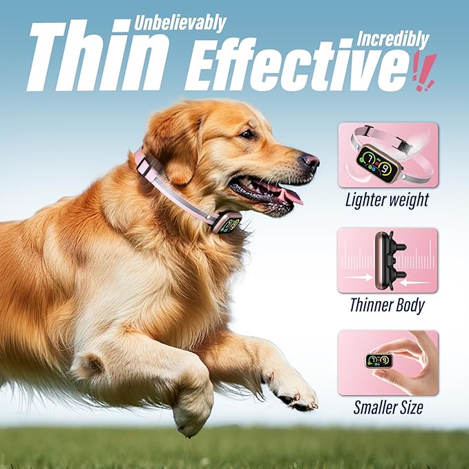 Dog Bark Collar, Smart Barking Collar with 4 Modes, 7 Adjustable Sensitivity for Barking Howling Whining, Automatic Anti Barking Device for Large Medium Small Dogs IP67 Waterproof for Indoor & Outdoor