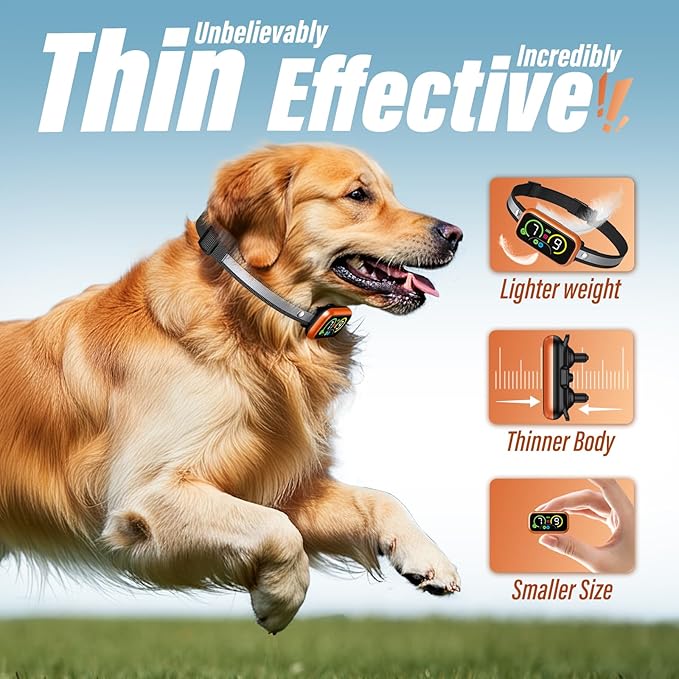 Dog Bark Collar, Smart Barking Collar with 4 Modes, 7 Adjustable Sensitivity for Barking Howling Whining, Automatic Anti Barking Device for Large Medium Small Dogs IP67 Waterproof for Indoor & Outdoor