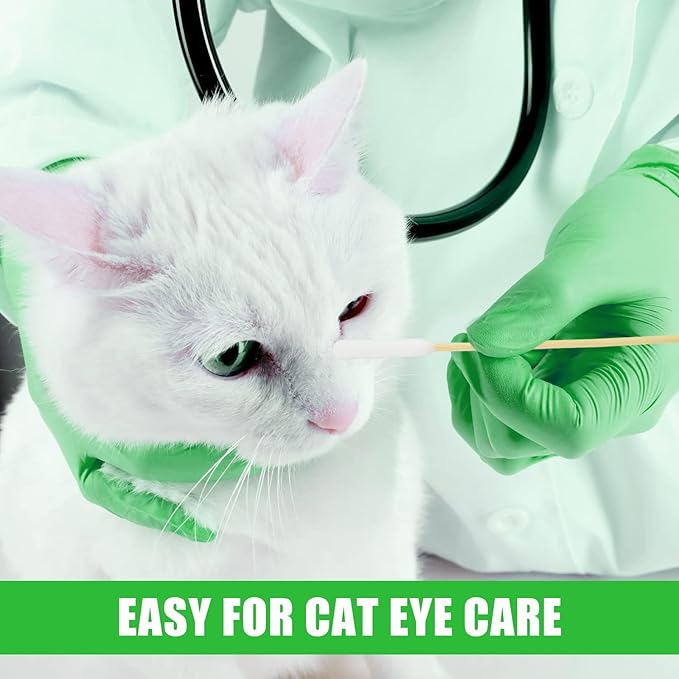 Long Cotton Swabs for Dog Ear Cleaning, 200pcs, 4.7 Inch Biodegradable Cotton Tips, Ideal for Ear Care & Wound Treatment, Portable Size, Eco-Friendly