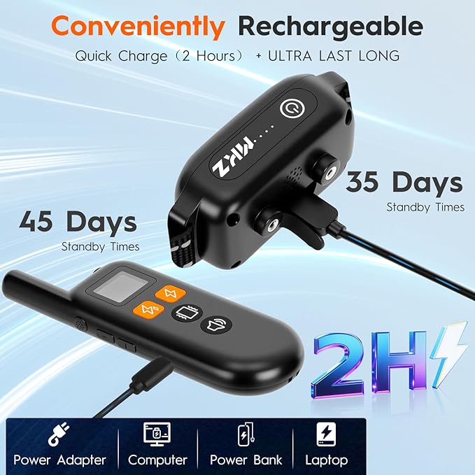 Dog Training Collar with Remote - Dog Shock Collar for Small Medium Large Dogs (15-120Lbs) - Rechargeable Shock Collar with Flash Light, 4200FT Range - 4 Training Modes - IPX7 Waterproof