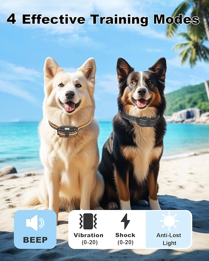 Dog Training Collar 2 Dogs - 3300FT Shock Collar for Dogs with 3 Training Modes, Rechargeable IP67 Waterproof for Small, Medium, and Large Dogs