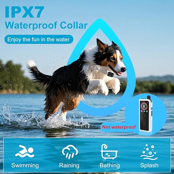 Dog Training Collar with Remote Control 4218 FT 3 Training Modes (Beep, Vibration, Safe Static) IPX7 Waterproof Rechargeable E-Collar for Small Medium Large Dogs 10-120lbs