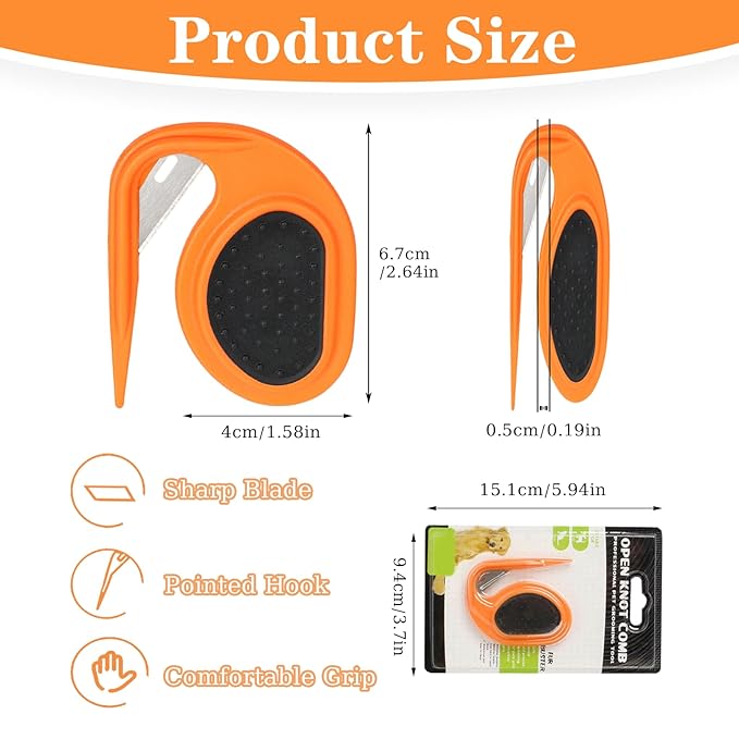 Multifunctional Pet Grooming Tool - Knot Remover and Hair Removal Comb for Cats and Dogs, Tackles Loose Knotted Hair