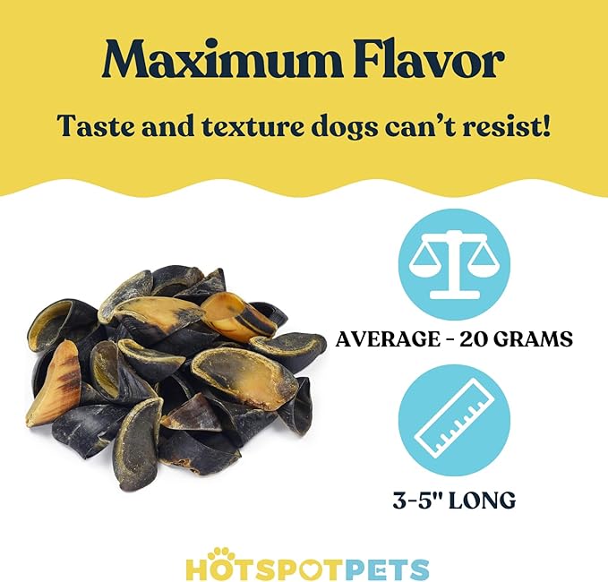 Full-Size Cow Hooves for Dogs (25 Pack) | All-Natural Long Lasting Dog Chews | Made from Grass Fed Cattle | Tasty Treat for Oral Hygiene | Fantastic Alternative for Rawhide and Bully Sticks