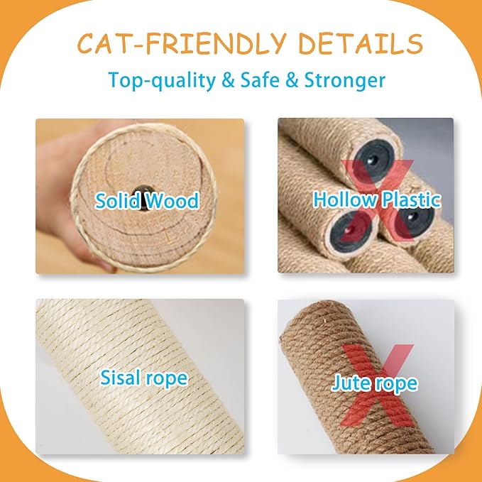 Wall-Mounted Cat Shelves for Large Cats – 9-Piece Pine Wood Cat Furniture with Scratching Posts, Ladder & House – Indoor Modern Climbing Wall Gym for Cats